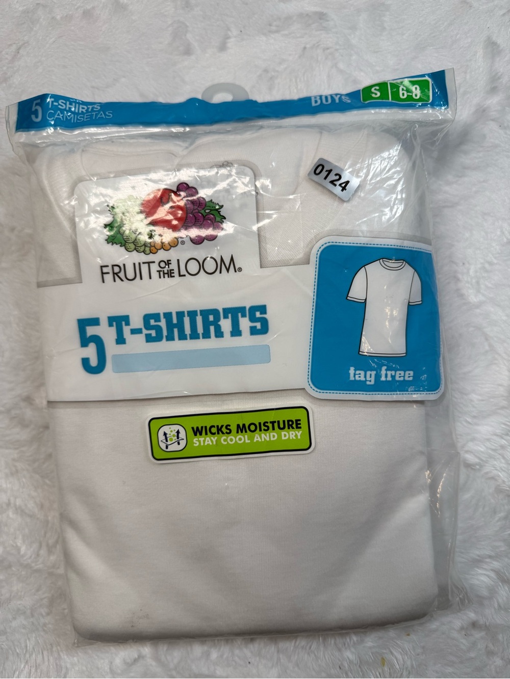 Fruit of the Loom Kids White Short-Sleeve Crewneck T-Shirts - 5 Pack